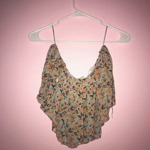 Floral chiffon tube top
